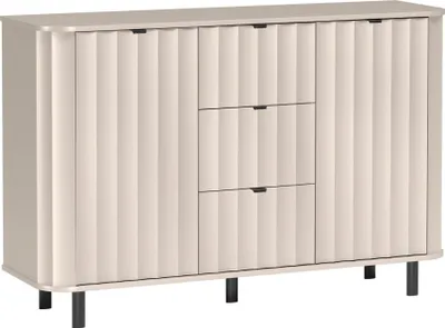 Obrázok produktu pre Selsey Novado - Príborník dvojdverový s tromi zásuvkami kašmírovo sivý, 137 cm