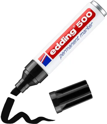 Produktbild von Edding 500, Schwarz, Meißel, Schwarz, Rot, Weiß, Aluminium, 2 mm, 7 mm