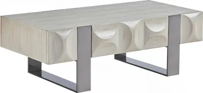 Produktbild von KAWOLA Couchtisch MARGO 1 Schublade Ulme furniert grau Fuß Edelstahl gebürstet