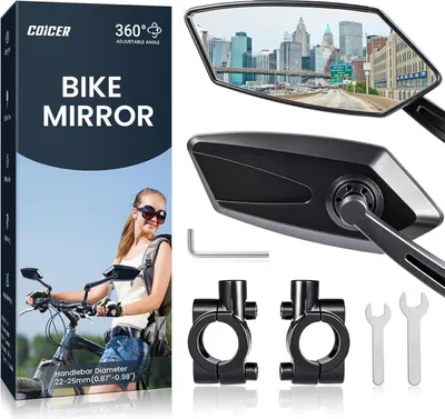 Produktbild von Coicer Fahrradspiegel extra große Spiegelfläche Echtglas klappbar für e-bike