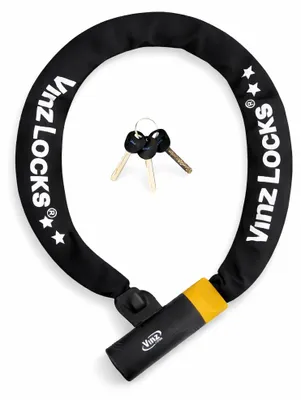 Produktbild von VINZ Salado Kettenschloss | Kette Schloß für Fahrrad | Fahrradschloss mit ART2 Gütezeichen | Panzerschloss aus gehärtetem Stahl 90cm x ø8.3mm
