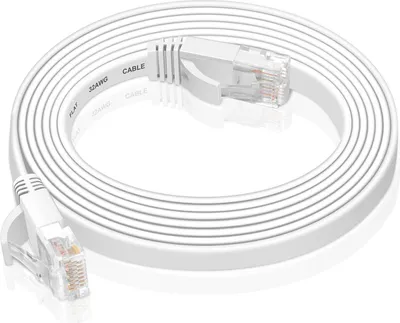Produktbild von VERCO 10m CAT 6 kabel sieciowy patch kabel płaski RJ45 PC LAN kabel Ethernet płaski biały