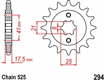 Zdjęcie produktu dla Zębatka 14T skok 525 do HONDA XBR 500 S 87-89 przednia zębatka
