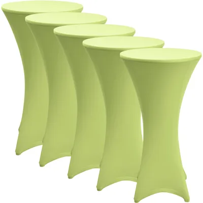 Produktbild von Beautissu Stretch Stehtisch Bistrotisch Husse, Ø80cm, Grün, 5er Set