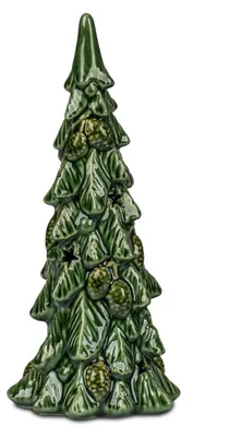 Produktbild von LED Dekoobjekt Baum grün H. 24cm aus Porzellan mit Timer Formano