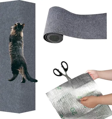 Produktbild von Kratzbrett Katze, Kratzmatte Katze Selbstklebend, [200cmx40cm] Kratzschutz Sofa Katze, Kratzbrett Katzen kratzschutz, Katzenkratzmatte, AntiKratz Tape für Möbel Couch Sofa Wand Tür Schutz, Dunkelgrau