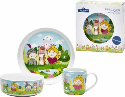 Produktbild von Van Well Kindergeschirr Set 3-teilig Prinzessin