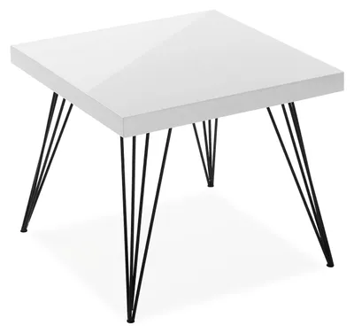 Beistelltisch 50x50x43 cm, Holz/Metall, weiß, industriell