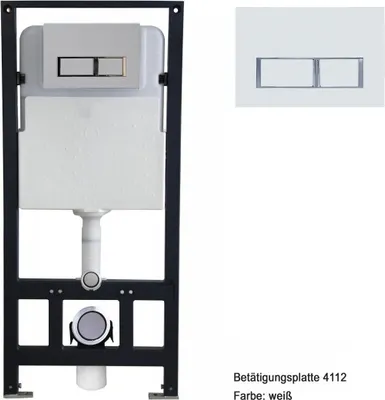 Produktbild von BERNSTEIN WC-Sparpaket 3: Spülrandloses Wand-Hänge-WC NT2039 mit Soft-Close Sitz, Vorwandelement G3004A und Betätigungsplatte