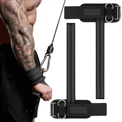 Produktbild von Zughilfen Krafttraining mit D-Ringen Schwarz M 16-19 cm