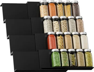 Obrázok produktu pre Organizér do zásuvky na korenie sada 8 kusov 30 cm-60 cm výsuvný čierny