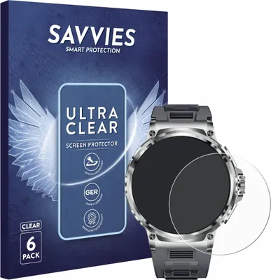 Produktbild von 6x Für Smartwatch V69 1.85" Schutzfolie Savvies Displayschutz Display Schutz Folie Klar Transparent