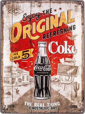 Produktbild von Nostalgic-Art - Blechschild 30 x 40 cm - Coca-Cola - Original Coke Highway 66