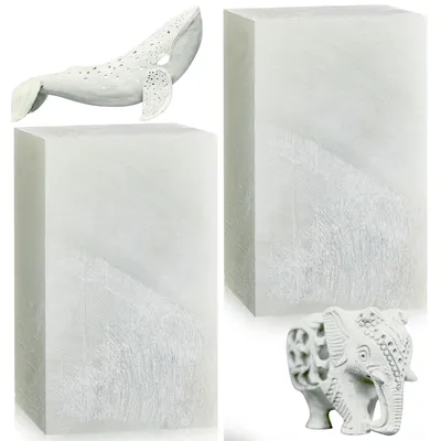 Image de Solidchoice - Ensemble de 2 sculptures en pierre savon pour projets de bricolage