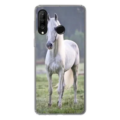 Produktbild von MuchoWow® Handyhülle Schutzhülle Hülle für Huawei P30 Lite Pferd - Licht - Morgen Silikon Softcase Handy Hülle - Handyhülle