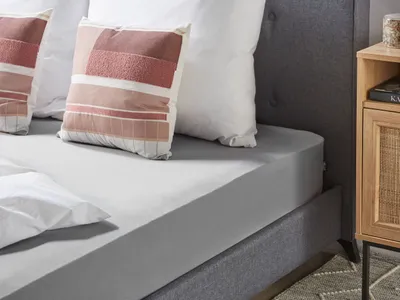 Produktbild von BELIANI Spannbettlaken Hellgrau Baumwolle mit Gummizug 90 x 200 cm Betttuch für Klassische Hohe Matratze Atmungsaktiv Schlafzimmer Kinderzimmer