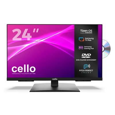 Produktbild von Cello 24″ Tizen OS by Samsung LED Smart TV mit integriertem DVD-Player, Triple Tuner, Pitch Perfect Sound, Bluetooth, WLAN mit Tizen App Store