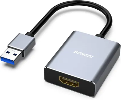 Produktbild von BENFEI USB auf HDMI Adapter 1080p, Unidirektional USB 3.0 auf HDMI Stecker auf Buchse Adapter, hauptsächlich kompatibel
