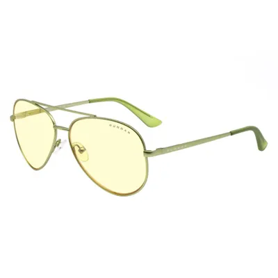 Produktbild von Gunnar Optiks Maverick, Uni, Oval, Klassisch, Grün, Bernstein, 5,8 cm