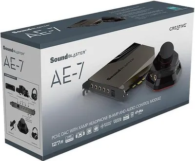 Zdjęcie produktu dla Creative Labs Sound Blaster AE-7, 5.1 kan., Wewnętrzny, 32 bit, 127 dB, PCI-E