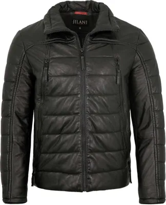 Produktbild von Jilani - Herren Lederjacke Steppjacke Lammnappa schwarz : 58