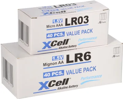 Zdjęcie produktu dla 80 baterii 40x XCell LR03 Micro AAA + 40x XCell LR6 Mignon AA