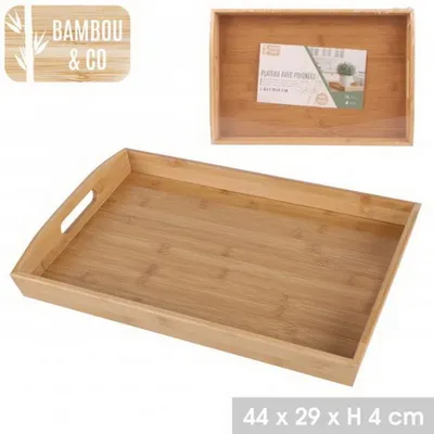Produktbild von Bambou & Co Bambus Servier-Tablett Serviertablett Frühstückstablett 30141