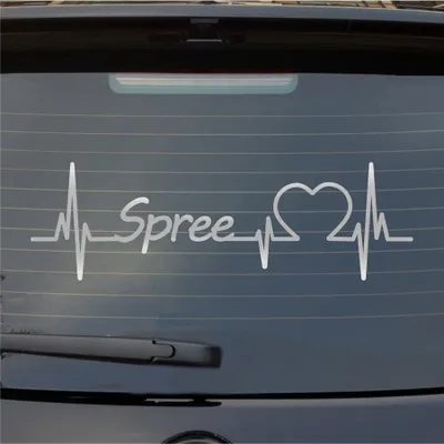 Produktbild von Heckscheibenaufkleber Spree Herzschlag Puls Fluss Wasser Liebe 55x17 cm Silber Auto Aufkleber Sticker
