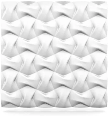 Produktbild von DECCART | 3D Deckenpaneele & Wandpaneele Weiß | Dekorative Schaumstoff-Kasetondecken Schleife | 60cm x 60cm | 0,36 m²