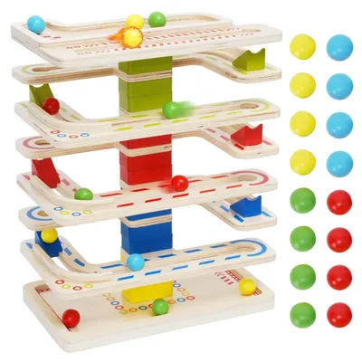 Produktbild von Holz-Kugelbahn für lehrreiches Spielen bei Kindern