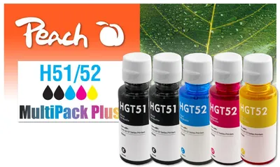 Zdjęcie produktu dla Wkład atramentowy Peach 321285 5 szt. Kompatybilny wkład o standardowej wydajności czarny, cyjan, magenta, żółty