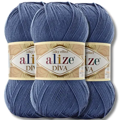 Immagine prodotto di Alize 3x 100 g Lana Diva, tinta unita, uncinetto, lavoro a maglia (353)