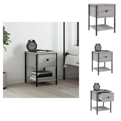 Produktbild von vidaXL Nachttisch Grau Sonoma 34x35,5x45 cm Holzwerkstoff - Nachttische