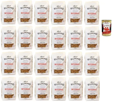 Produktbild von Rummo Pasta Integrale Fusilli N°48,Vollkornnudeln Nudeln Vollkorn Italienische Pasta 24x 500g + Italian Gourmet polpa 400g