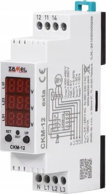 Immagine prodotto di Zamel | Sensore Di Fase CKM-12 - Bianco - True RMS - Protezione Da Errori Di Fase - Display LED