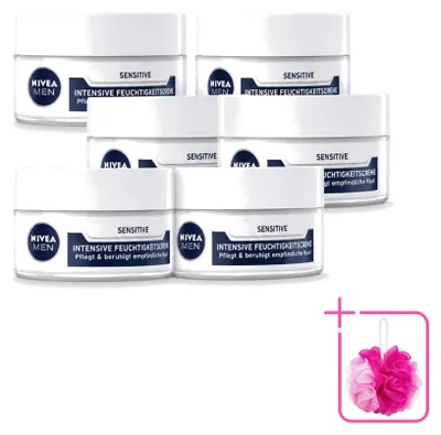 Produktbild von 6 x Nivea Men Sensitive Intensive Gesichtscreme - 50 ml - Sparpackung - 6 Stücke
