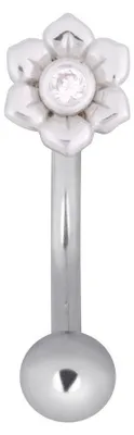 Produktbild von Wildcat Micro Bananabells - Flower Micro Bananabell aus , Körperstelle: Ohr, Bauchnabel, Stärke: 1,6mm| Länge: 8,0mm, Silber-Kristallklar