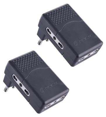 Immagine prodotto di Electraline 92306 Set 2: Adattatore multipresa tripla, per due circuiti, da 10/16 A