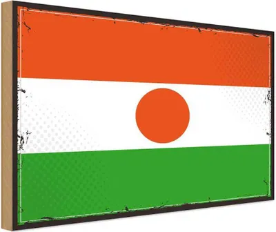 Produktbild von vianmo Holzschild 20x30 cm Nigers Niger Flagge Fahne Wappen