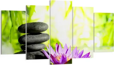 Produktbild von Bild auf Leinwand - Leinwandbild - Spa bambus blume wasser - 160x85cm - Wand Bild - Wanddeko - Leinwanddruck - Bilder - Kunstdruck - Wanddekoration - Leinwand bilder - Wandkunst - EA160x85-2477