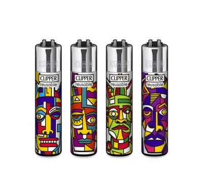 Produktbild von Clipper Feuerzeuge 4er Set Micro Cubism