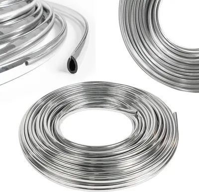 Produktbild von Autokantenschutz 20 m - Chrom Optik - Kantenschutz Selbstklebend - Autotürkantenschutz aus hochwertigem Gummi - Türkantenschutz Schutzleiste - lackschonend, flexibel zuschneidbar, wetterfest