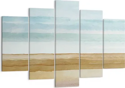Produktbild von Bild auf Leinwand - Leinwandbild - 5 Teile - Abstraktion Gürtel Gold - 150x100cm - Wand Bild - Wanddeko - Wandbilder - Leinwanddruck - Bilder - Wanddekoration - Leinwand bilder - EA150x100-4263