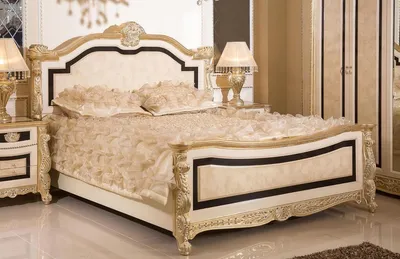 Produktbild von Casa Padrino Luxus Barock Doppelbett Weiß / Beige / Schwarz / Gold - Prunkvolles Barockstil Bett - Luxus Schlafzimmer Möbel im Barockstil - Barock Schlafzimmer Möbel - Barock Einrichtung