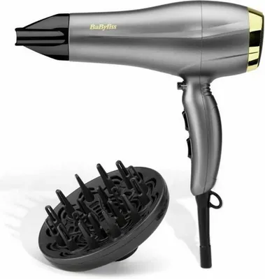Zdjęcie produktu dla Suszarka do włosów Babyliss 5513TE, 2300 W, 2 prędkości, 3 temperatury, dyfuzor, jonowa kontrola puszenia, szara