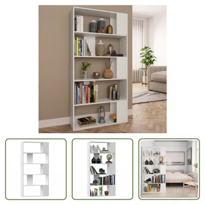 Produktbild von The Living Store Bücherregal/Raumteiler Weiß 80x24x159 cm Holzwerkstoff