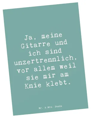 Produktbild von Mr. & Mrs. Panda Postkarte Spruch Gitarre Freund - Meeresbrise - Geschenk, Musiker, Melodie, Ansichtskarte, Freiheit, Liebe, Fotokarte, Grußkarte, Ansichtskarten, Lernen