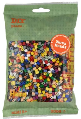 Productafbeelding van Hama strikparels 191-199, biologische midi, "Mix van 15 kleuren", zak van 3.000 stuks