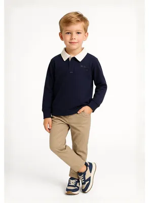 Produktbild von Minoti - Poloshirt für Jungen, Langärmlig MN198 (146) (Dunkles Marineblau)