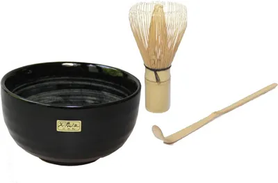 Produktbild von Matcha Set Matcha Schale "Aqua" PLUS Matchabesen PLUS Matcha Löffel von Quertee